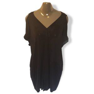 Nene Leaks Women's Black Short Sleeve V-Neck Shirt Top - Size XL